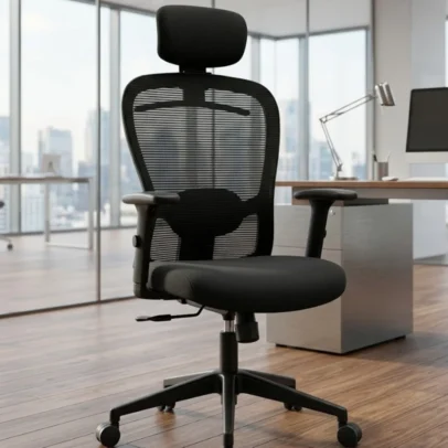 office chair, mesh office chair, high back office chair, office chair with headrest, mesh office chair with headrest, black office chair, office chair with lumbar support, office chair with armrests, cushioned office chair, modern office chair, office furniture, office chair manufacturer, office furniture manufacturer, office furniture Ghaziabad, furniture manufacturer Ghaziabad